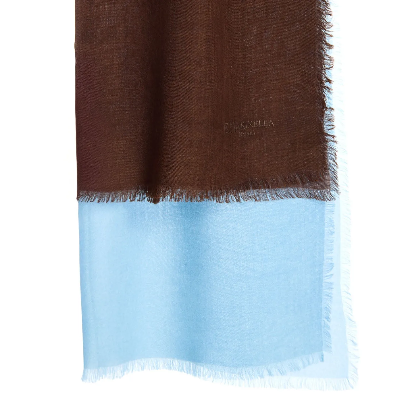 E.Marinella PASHMINA AZZURRA E MARRONE EFFETTO SFUMATO In cashmere Online