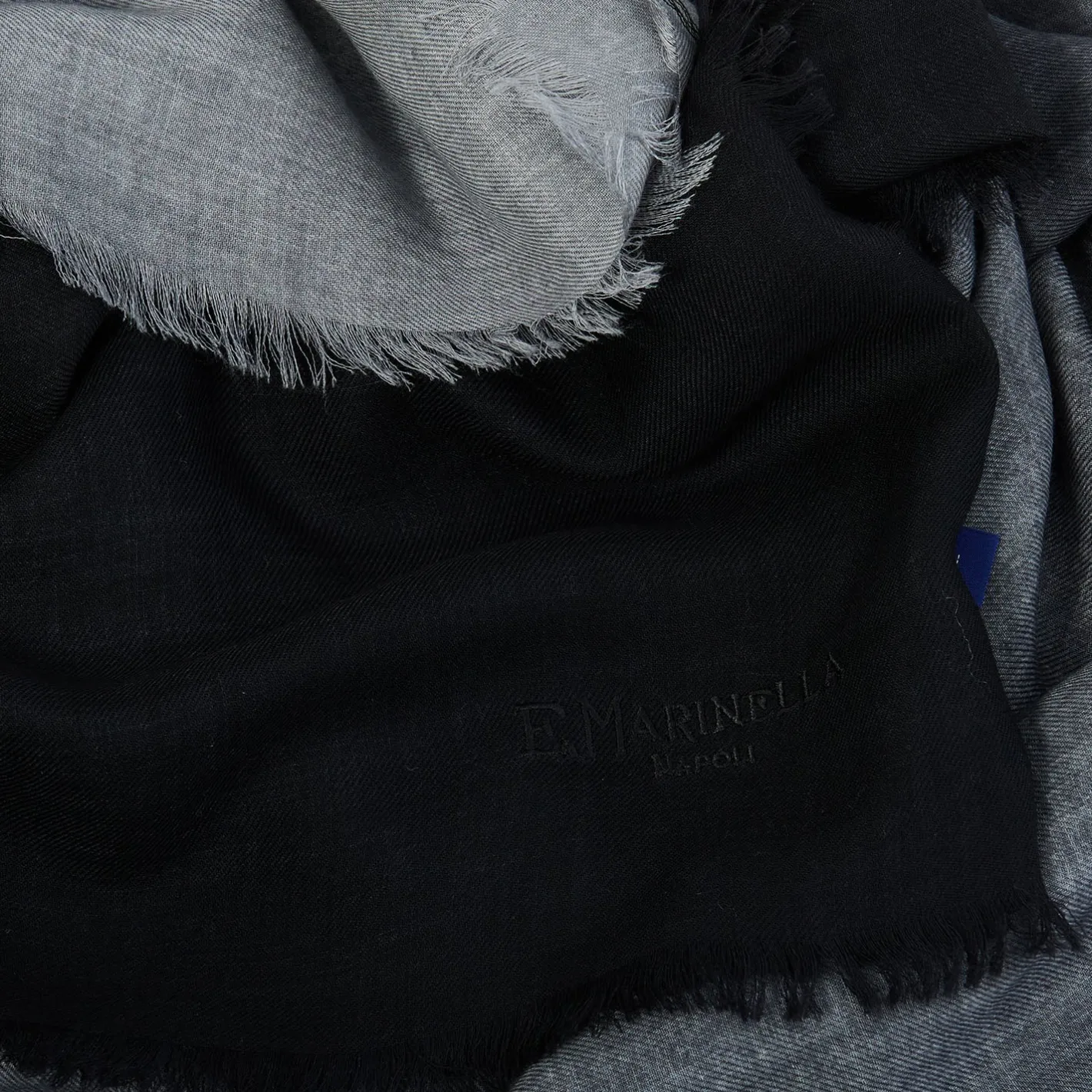 E.Marinella PASHMINA NERA E GRIGIA EFFETTO SFUMATO In cashmere Discount