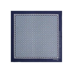 E.Marinella POCHETTE DA TASCHINO IN SETA STAMPATA A MANO BLU Fantasia archivio 1959 Sale
