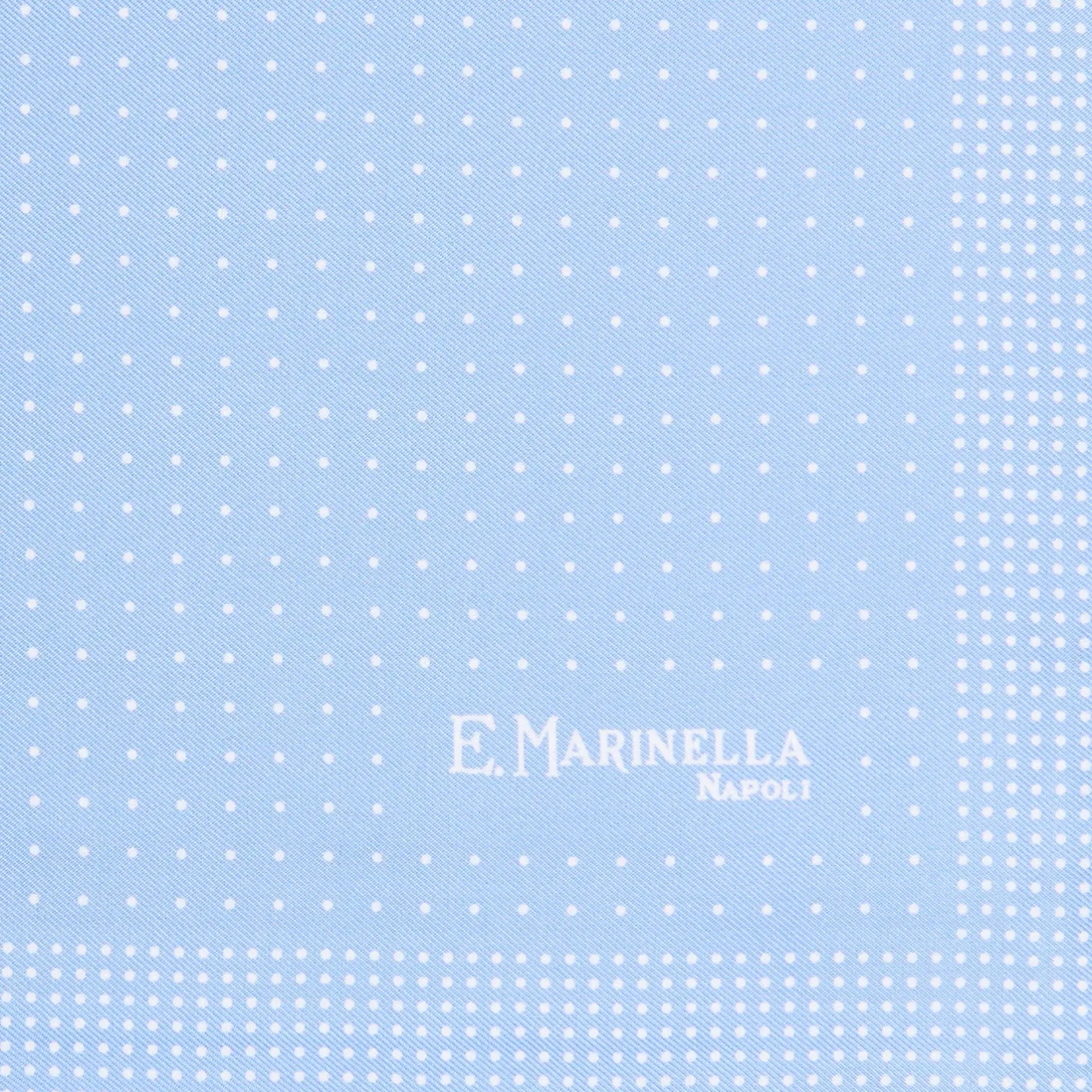 E.Marinella POCHETTE DA TASCHINO IN SETA STAMPATA A MANO AZZURRA Microfantasia fiore Sale