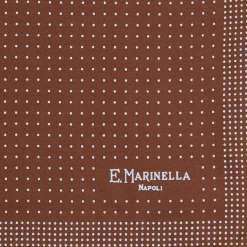 E.Marinella POCHETTE DA TASCHINO IN SETA STAMPATA A MANO MARRONEPois Sale