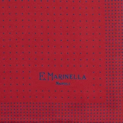 E.Marinella POCHETTE DA TASCHINO IN SETA STAMPATA A MANO BORDEAUX Pois New