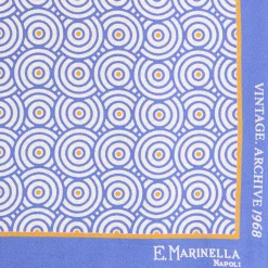 E.Marinella POCHETTE DA TASCHINO IN SETA STAMPATA A MANO POLVERE Fantasia archivio 1968 Best