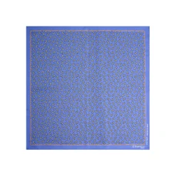 E.Marinella POCHETTE DA TASCHINO IN SETA STAMPATA A MANO AZZURRO POLVERE Fantasia archivio 1957 New