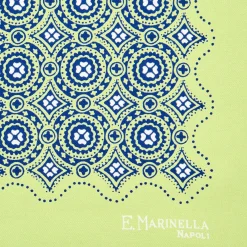 E.Marinella POCHETTE DA TASCHINO IN SETA STAMPATA A MANO VERDE CHIARO Macrofantasia fiore Sale
