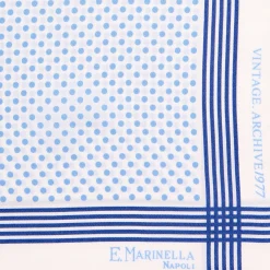 E.Marinella POCHETTE DA TASCHINO IN SETA STAMPATA A MANO BIANCA Pois Hot