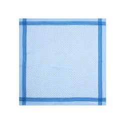 E.Marinella POCHETTE DA TASCHINO IN SETA STAMPATA A MANO BLU SCURO Pois New