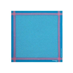 E.Marinella POCHETTE DA TASCHINO IN SETA STAMPATA A MANO BLU SCURO Pois New