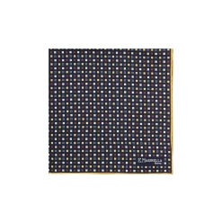 E.Marinella POCHETTE DA TASCHINO IN SETA STAMPATA A MANO BLU SCURO Microfantasia fiore Sale