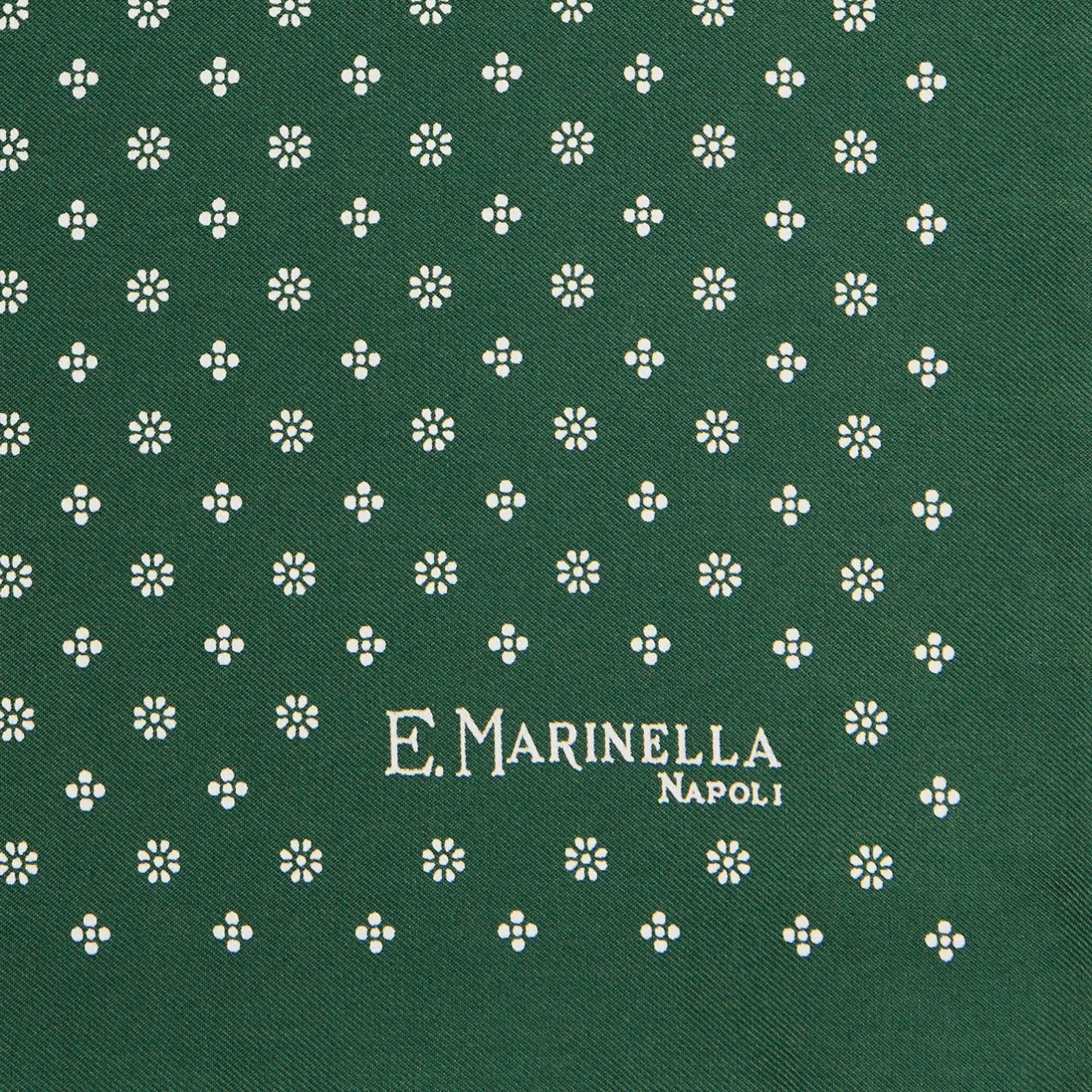 E.Marinella POCHETTE DA TASCHINO IN SETA STAMPATA A MANO VERDE SCURO Macrofantasia fiore Sale