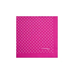 E.Marinella POCHETTE DA TASCHINO IN SETA STAMPATA A MANO FUCSIA Microfantasia fiore Discount