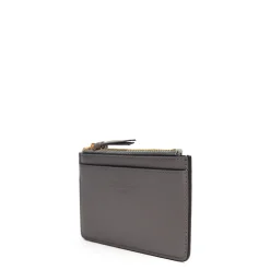 E.Marinella PORTA CARTE DI CREDITO GRIGIO In pelle con zip Outlet