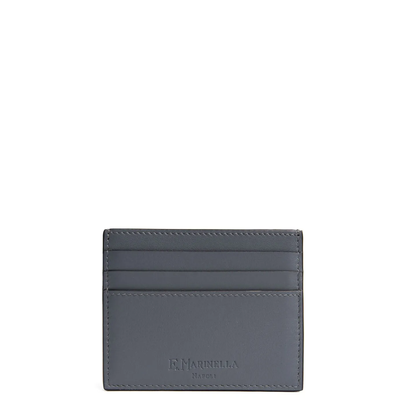 E.Marinella PORTACARTE DI CREDITO IN PELLE GRIGIO SCURO 7 scomparti Best