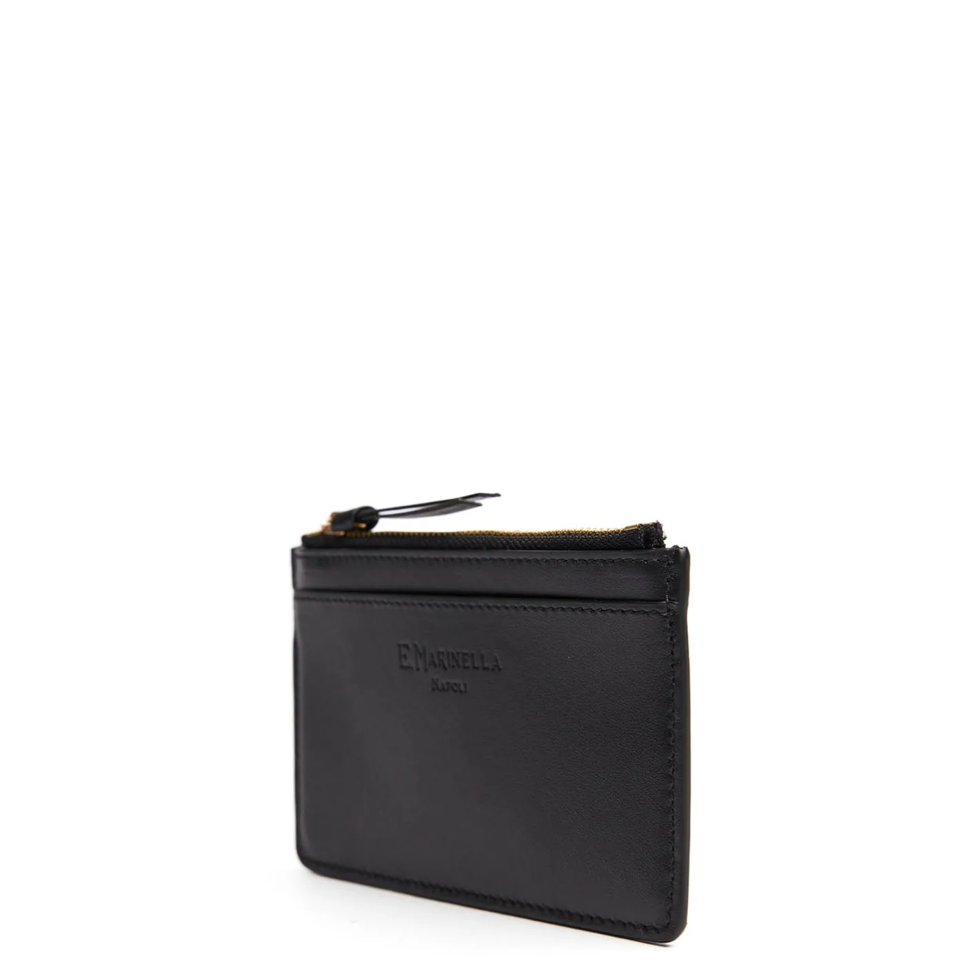 E.Marinella PORTA CARTE DI CREDITO NERO In pelle con zip Hot