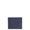 E.Marinella PORTACARTE DI CREDITO SETA E PELLE BLU SCURO 5 scomparti Hot