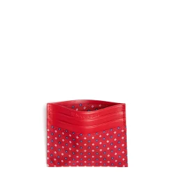 E.Marinella PORTACARTE DI CREDITO SETA E PELLE ROSSO 5 scomparti Best