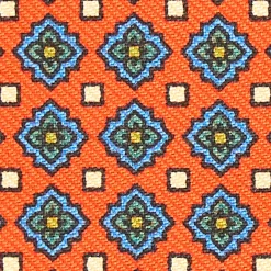 E.Marinella PORTACARTE DI CREDITO SETA E PELLE ARANCIONE 5 scomparti Discount