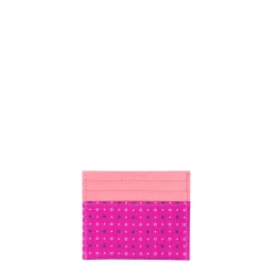 E.Marinella PORTACARTE DI CREDITO SETA E PELLE FUCSIA 5 scomparti Discount