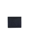 E.Marinella PORTACARTE DI CREDITO SETA E PELLE BLU SCURO 5 scomparti Outlet