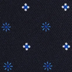 E.Marinella PORTACARTE DI CREDITO SETA E PELLE BLU SCURO 5 scomparti