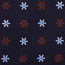 E.Marinella PORTACARTE DI CREDITO SETA E PELLE BLU SCURO 5 scomparti Best