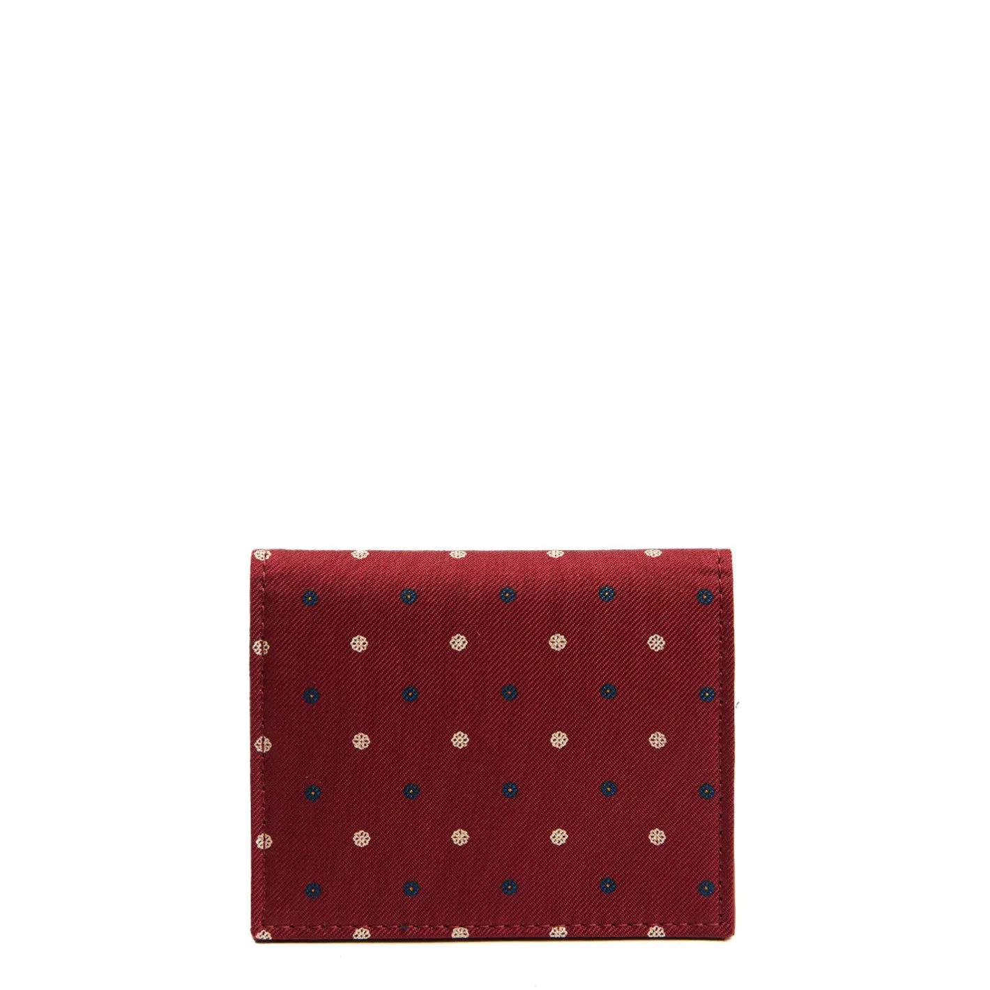 E.Marinella PORTACARTE PIEGHEVOLE IN SETA PELLE BORDEAUX 10 scomparti Discount
