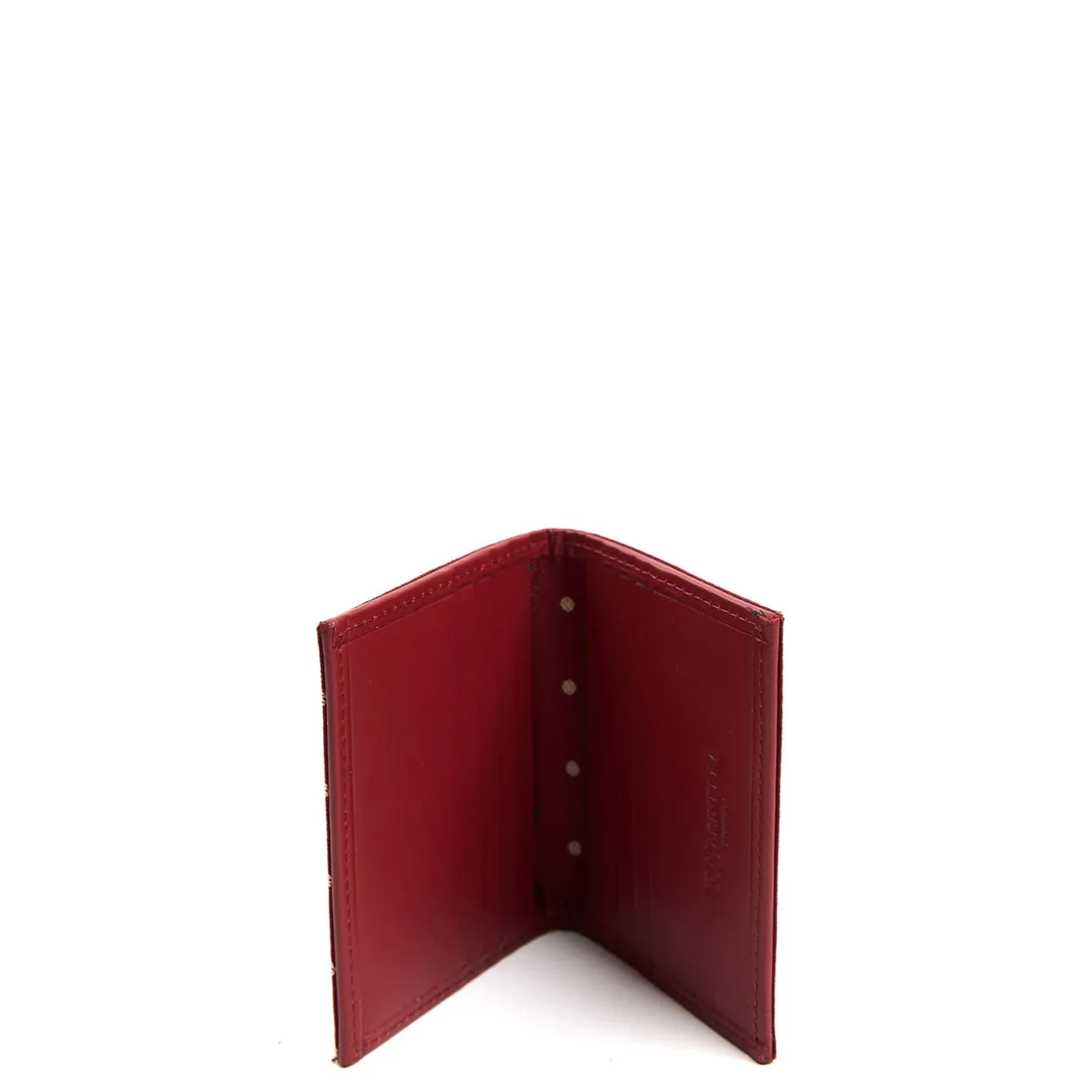 E.Marinella PORTACARTE PIEGHEVOLE IN SETA PELLE BORDEAUX 10 scomparti Discount