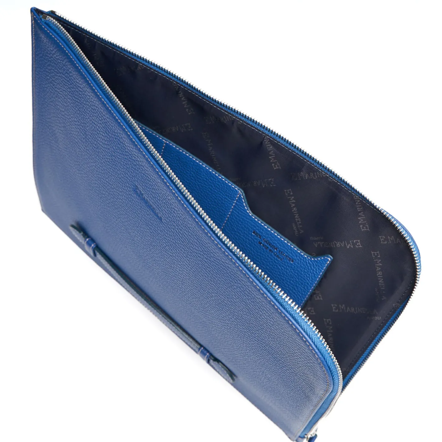 E.Marinella PORTADOCUMENTI BLUETTE In pelle con cinturino Discount