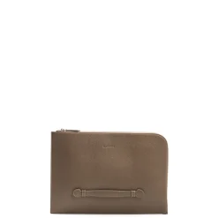 E.Marinella PORTADOCUMENTI TAUPE In pelle con cinturino Discount