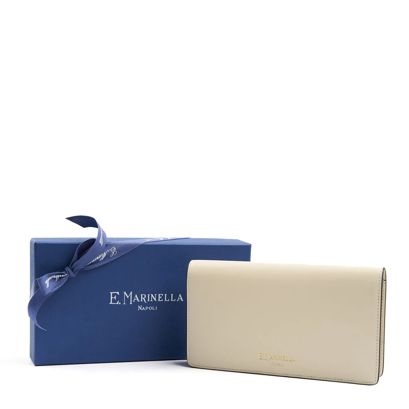 E.Marinella PORTAFOGLIO GRANDE BIANCO PANNA In pelle liscia Sale