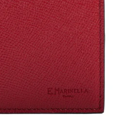 E.Marinella PORTAFOGLIO ORIZZONTALE BORDEAUX In pelle martellata New