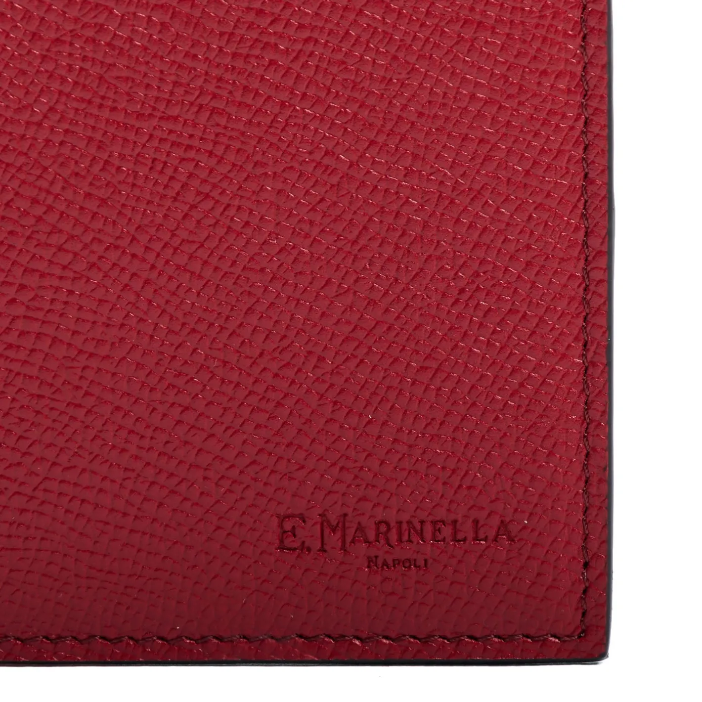 E.Marinella PORTAFOGLIO ORIZZONTALE BORDEAUX In pelle martellata New