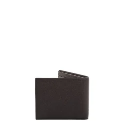 E.Marinella PORTAFOGLIO ORIZZONTALE MARRONE SCURO In pelle martellata Clearance
