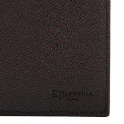 E.Marinella PORTAFOGLIO ORIZZONTALE MARRONE SCURO In pelle martellata Clearance