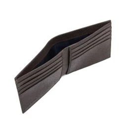 E.Marinella PORTAFOGLIO ORIZZONTALE MARRONE SCURO In pelle martellata Clearance