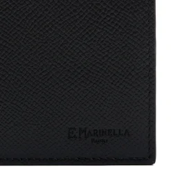 E.Marinella PORTAFOGLIO ORIZZONTALE NERO In pelle martellata Best