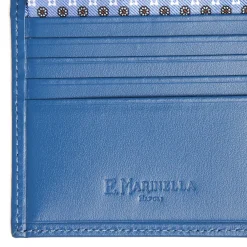 E.Marinella PORTAFOGLIO PICCOLO AZZURRO POLVERE In seta e pelle Best
