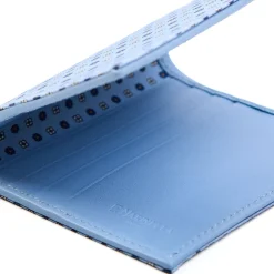 E.Marinella PORTAFOGLIO PICCOLO AZZURRO In seta e pelle Discount