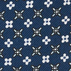 E.Marinella PORTAOCCHIALI BLU SCURO In seta stampata a mano
