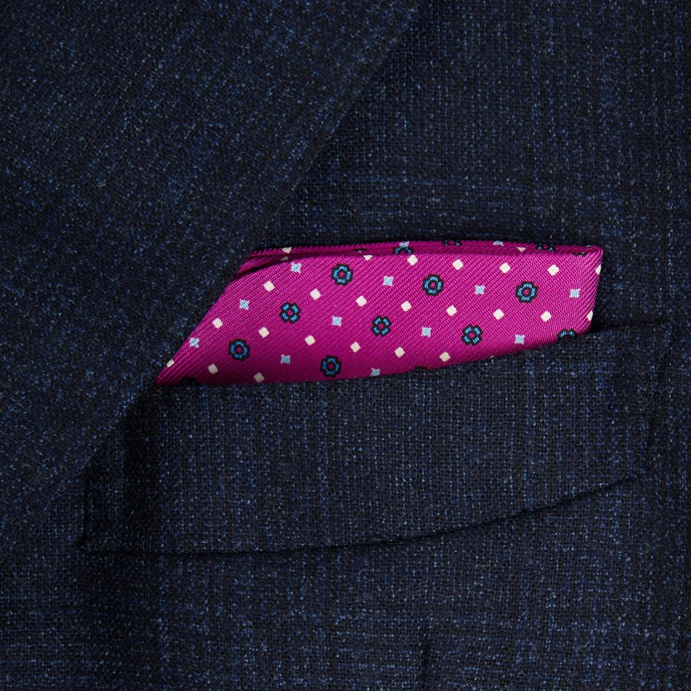 E.Marinella PORTAOCCHIALI FUCSIA In seta stampata a mano Outlet