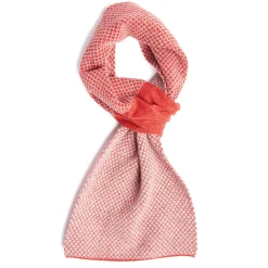 E.Marinella SCALDACOLLO ARANCIONE E BEIGE IN CASHMERE Microfantasia geometrica Discount