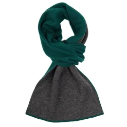 E.Marinella SCALDACOLLO BICOLORE VERDE E GRIGIO SCURO IN CASHMERE Tinta unita Discount