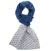 E.Marinella SCALDACOLLO BLU E GRIGIO MICROFANTASIA In cashmere Sale