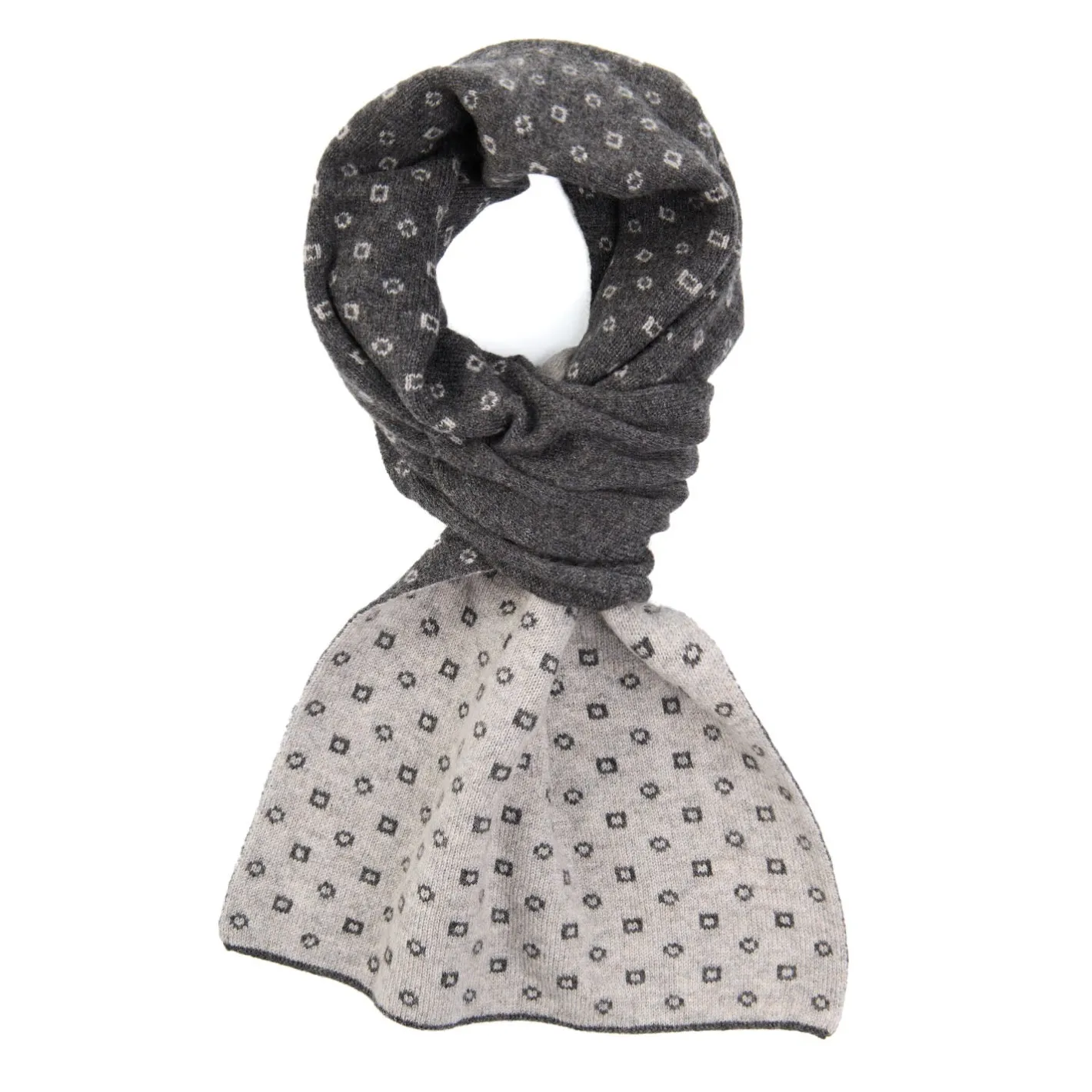 E.Marinella SCALDACOLLO GRIGIO SCURO MICROFANTASIA In cashmere Hot