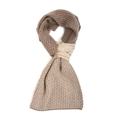 E.Marinella SCALDACOLLO MARRONE SCURO E BEIGE MICROFANTASIA In cashmere Best