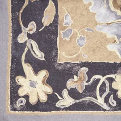 E.Marinella SCIALLE 135 GRIGIO IN LANA E SETA Con disegno di fiori a pastello Hot