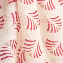 E.Marinella SCIARPA BEIGE IN COTONE E LINO Ventagli rossi New