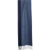 E.Marinella SCIARPA BICOLOR BLU IN LANA E CASHMERE Tinta unita Sale