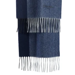 E.Marinella SCIARPA BICOLOR BLU IN LANA E CASHMERE Tinta unita Sale