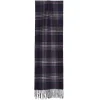 E.Marinella SCIARPA BICOLOR BLU SCURO IN SETA E CASHMERE Check New